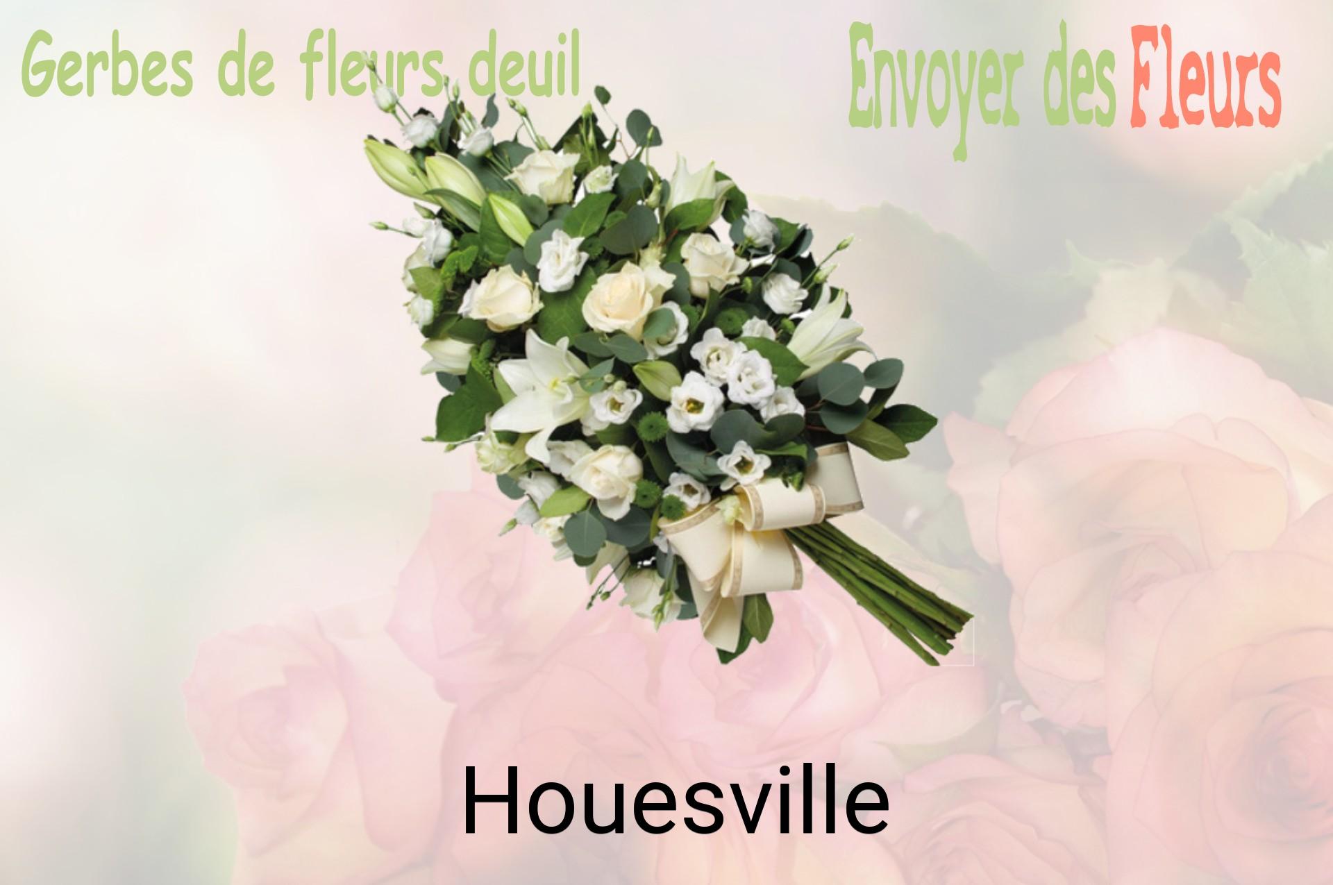 Gerbe de fleurs de deuil livrée à Houesville